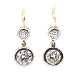 Diamond Platinum 18k Drop Earrings 8607-2084 Image1