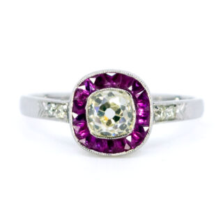 Diamond Ruby Platinum Target Ring 8951-6188 Image1