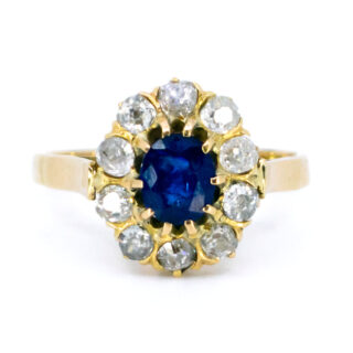 Diamond Sapphire 14k Cluster Ring 9560-8091 Image1