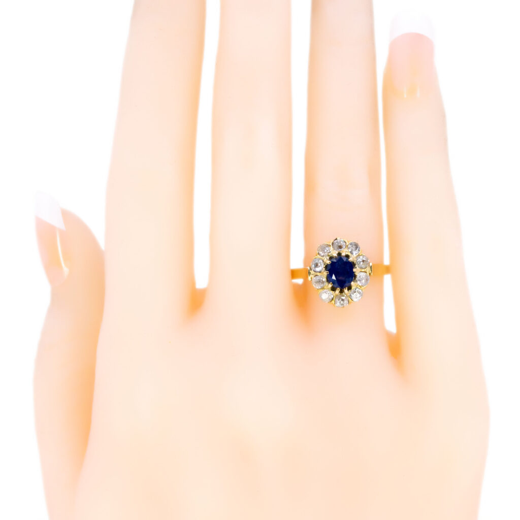 Diamond Sapphire 14k Cluster Ring 9560-8091 Image5