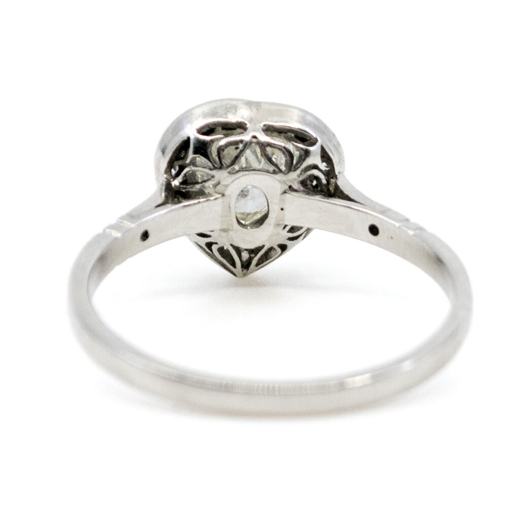 Anello a forma di cuore in platino con diamanti 9687-4978 Image4