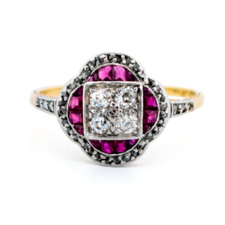 Diamond Ruby 18k Quatrefoil Ring 13971-8615 Image1