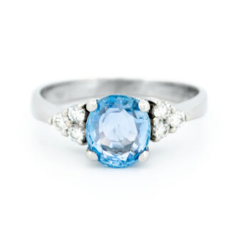 Diamond Sapphire 18k Solitaire Ring 14114-0725 Image1