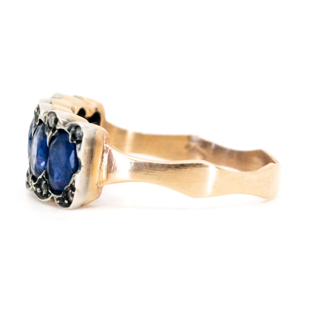 Diamond Sapphire 9k Silver Row Ring 15570-8585 Image3
