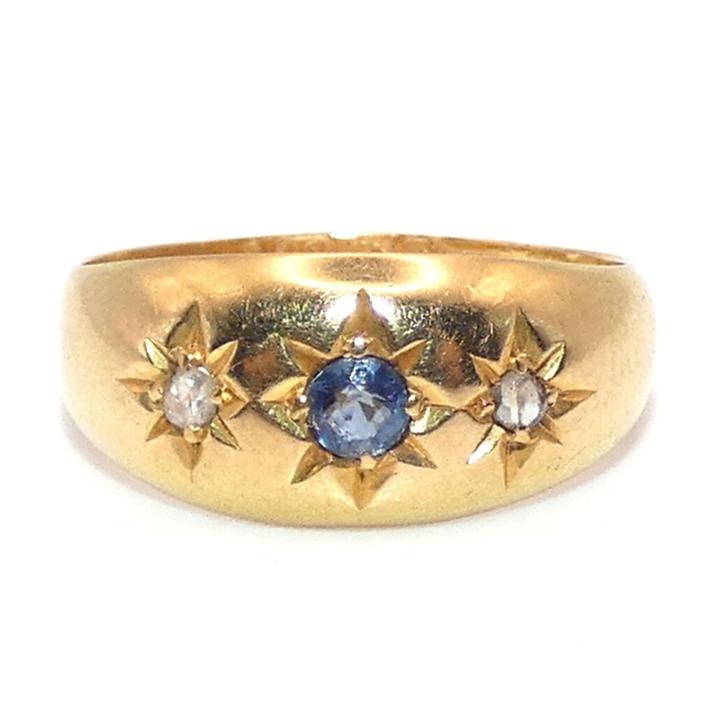 Diamond Sapphire 18k Gypsy Ring 15637-8607 Image1