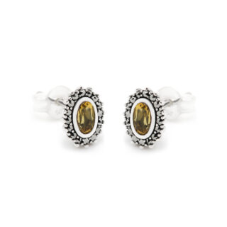 Citrine Marcasite (Pyrite) Silver Cluster Earrings 15708-2290 Image1