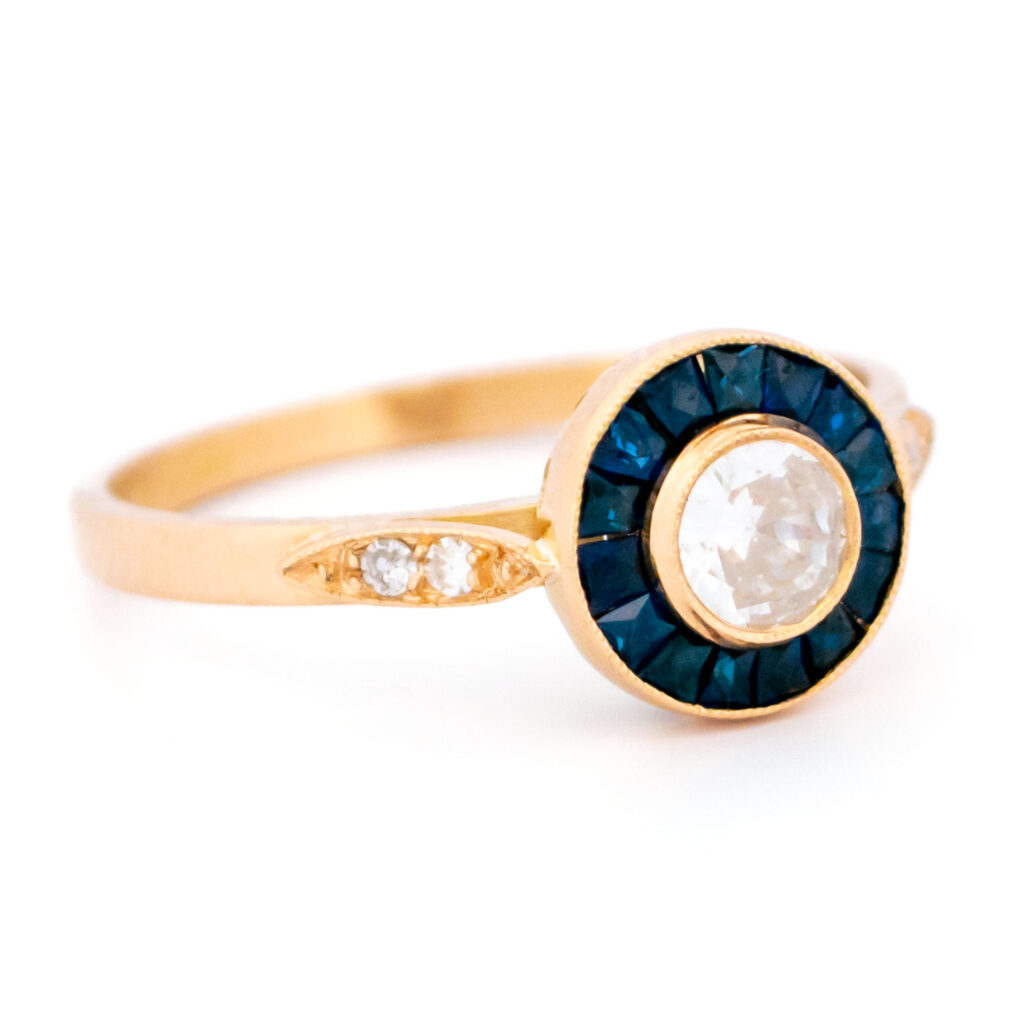 Diamond Sapphire 18k Target Ring 15736-5210 Image3