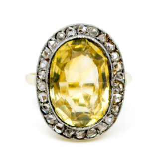 Citrine Diamond 14k Platinum Cluster Ring 8612-2089 Image1