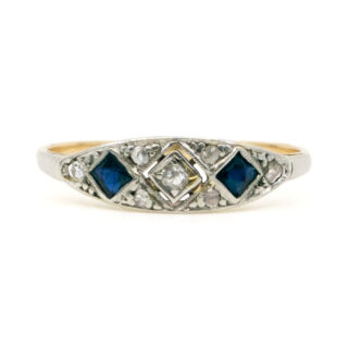 Diamond Sapphire 18k Deco Ring 10897-6806 Image1