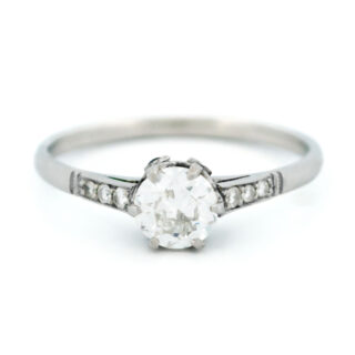 Diamant saffier platina solitaire ring 13816-5110 Afbeelding1