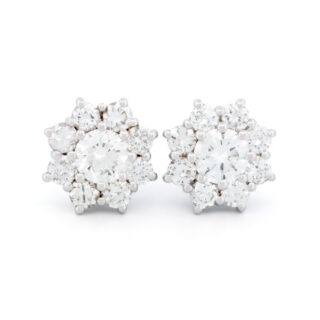 Boucles d'oreilles en grappe de diamants 18 carats 15799-8647 Image1