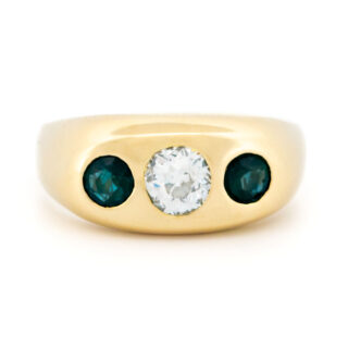 Diamond Sapphire 14k Gypsy Ring 15965-8686 Image1